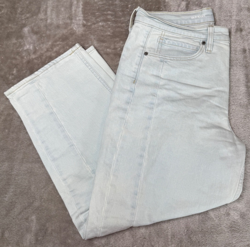 Old Navy High Rise Barrel Light Wash Jeans Womens Size 8